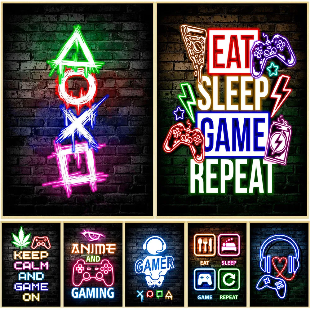 Esports Gaming Poster - Poster su Tela 'Eat Sleep Game