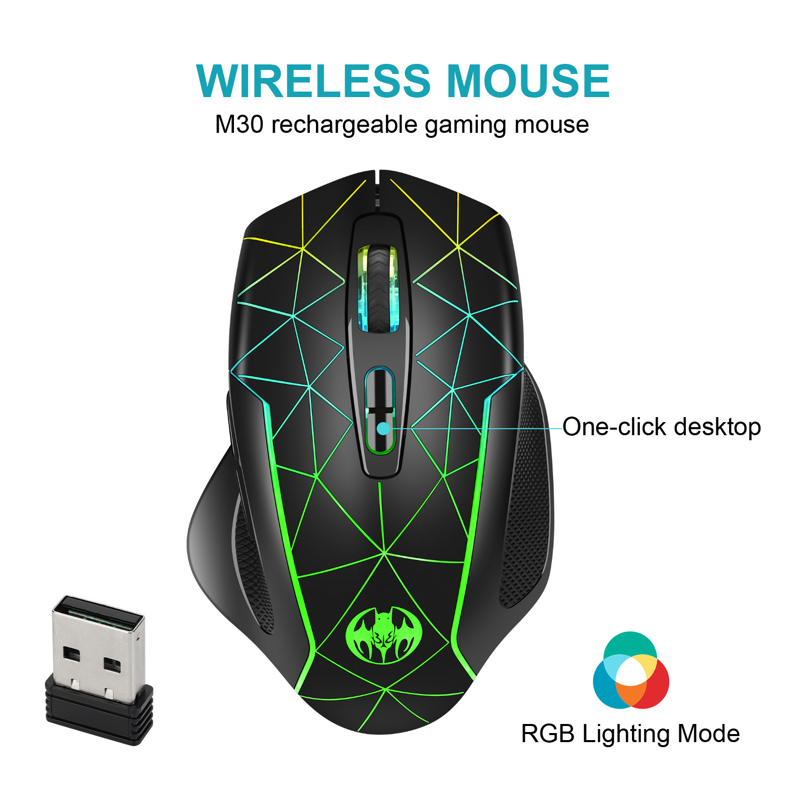 Esports Gaming Maus - Mouse ottico da gioco con effetto