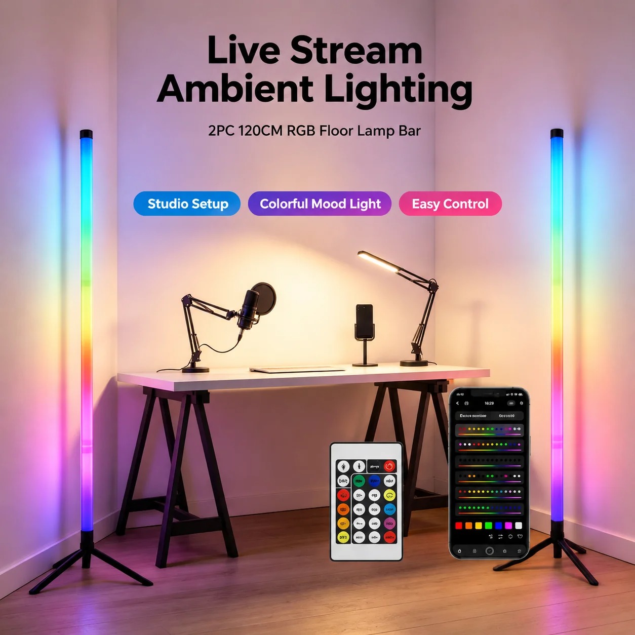 2 Pezzi Lampada da Terra RGB 1 - Esports In Gaming recensione e prezzo